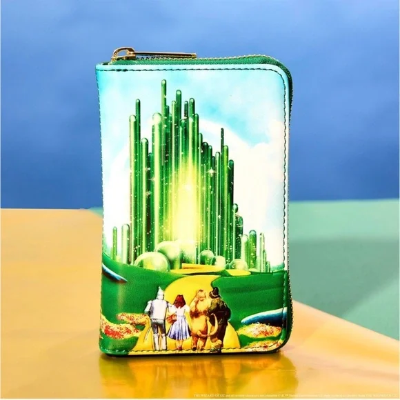 Exclusive Loungefly Wizard of Oz Emerald City GITD Mini Backpack and Wallet Set - Picture 14 of 15
